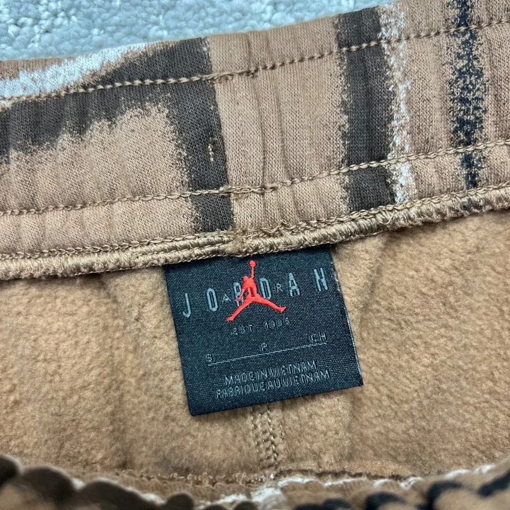 Jordan Mens Essential Fleece Sweatpants Size Small Brown Plaid Checkered Joggers